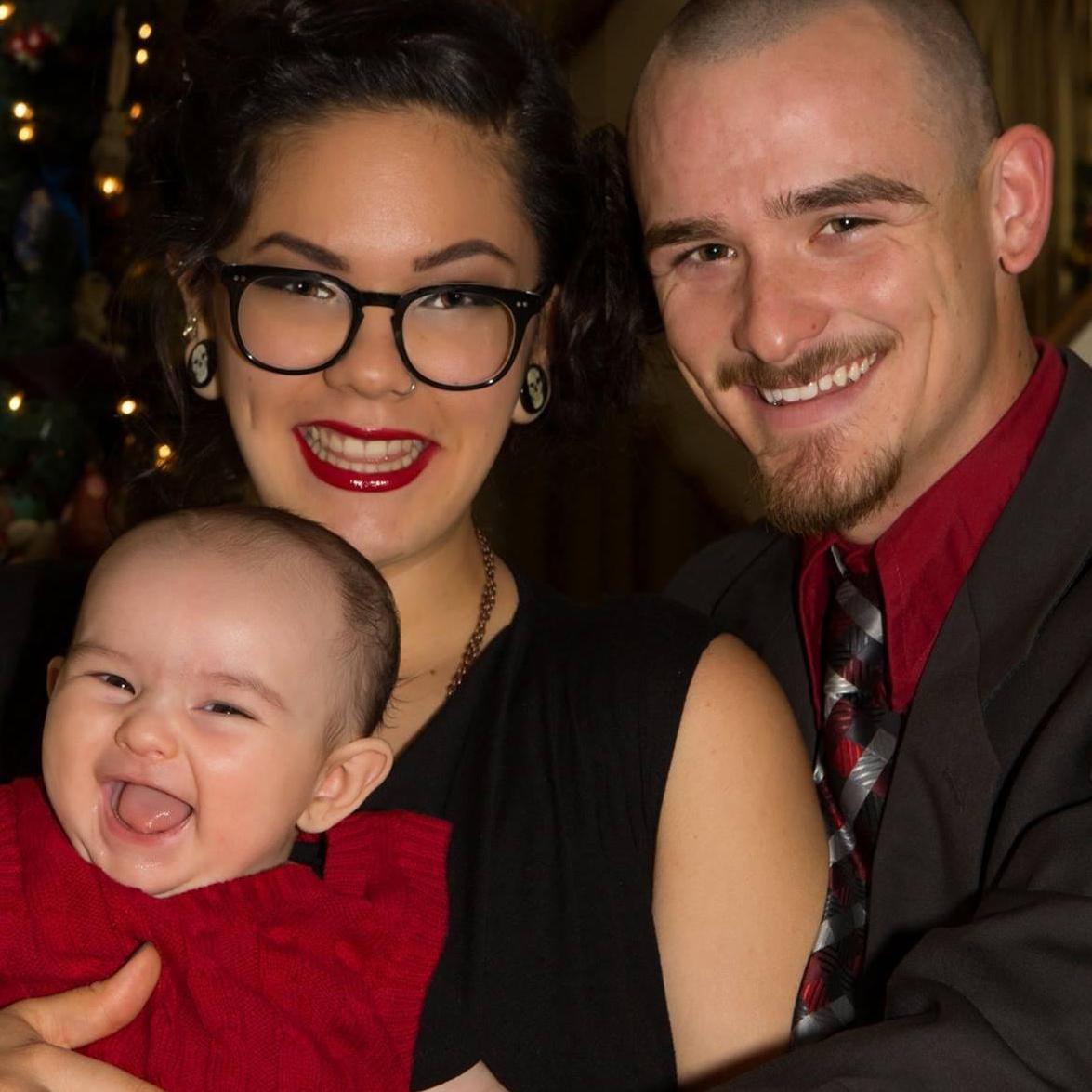 Our first Christmas photo as a family, 2014. Photo courtesy of Bev Widney.