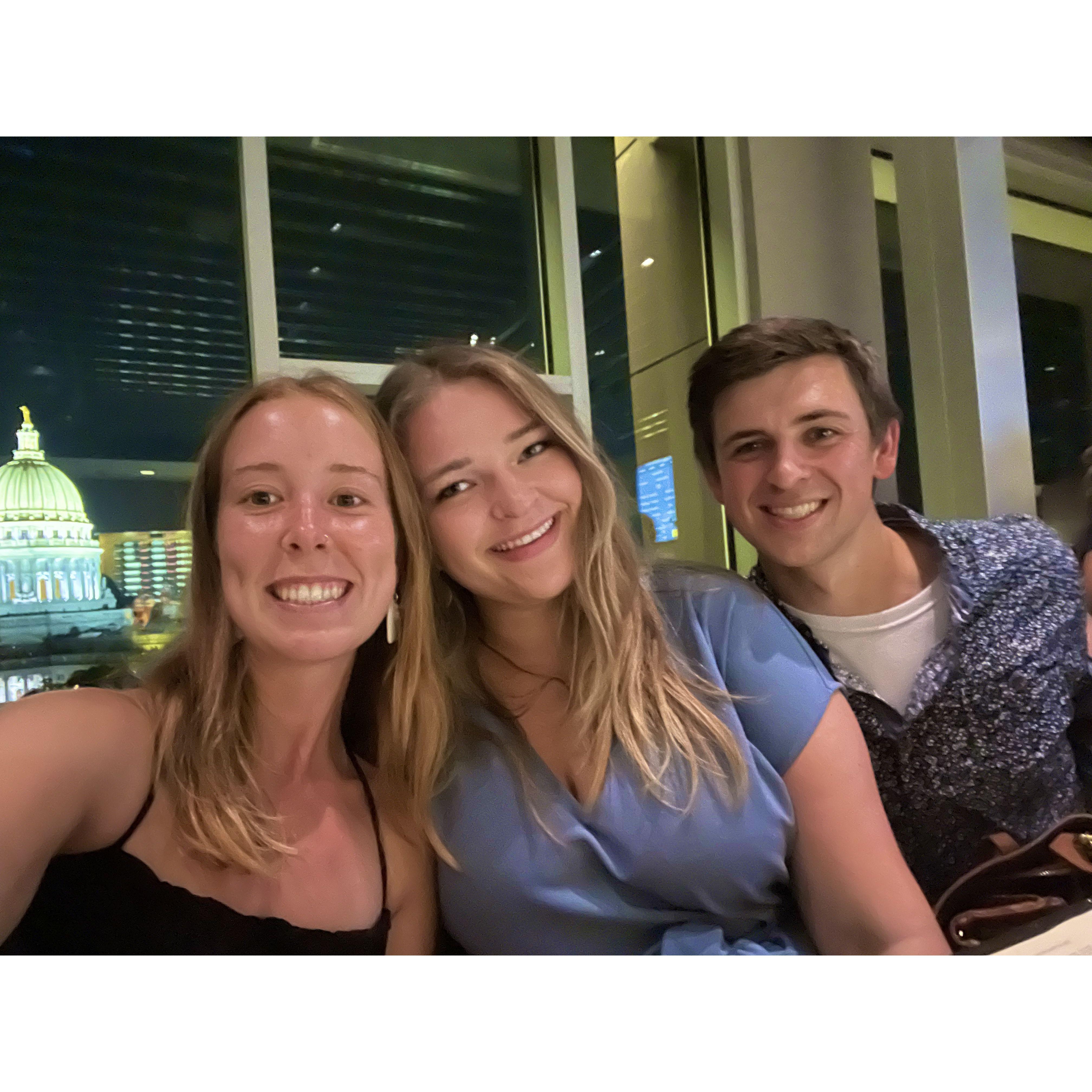 2021 - one of C-Mays many visits to Wisco where we enjoyed Eno Vino - which has the best view of the Madison capital building.