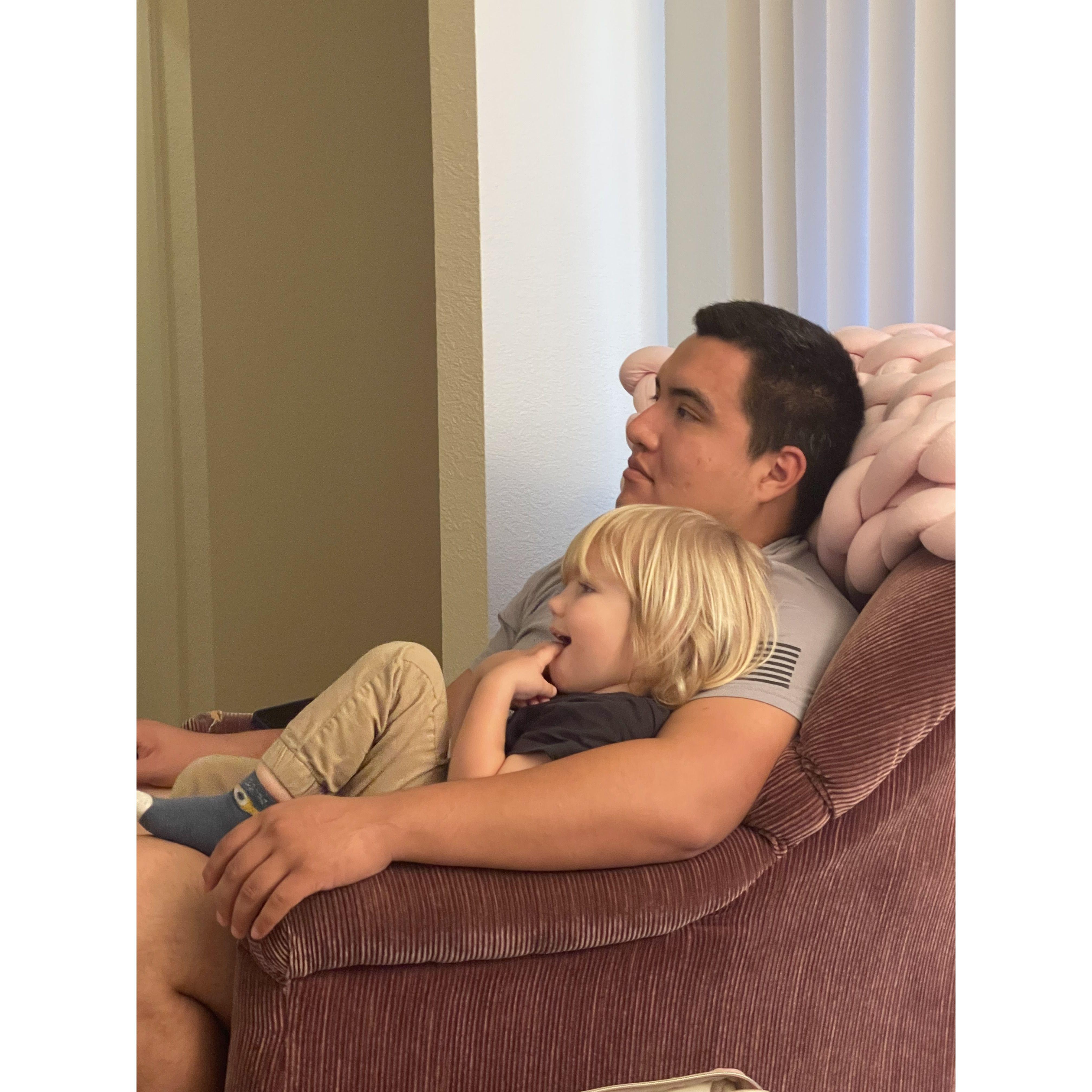 October 5th 2021 - Isaac with my best friend Jasmine's son Calvin.