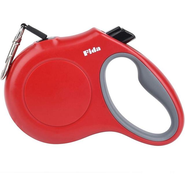 Fida Retractable Dog Leash, 16 ft Dog Walking Leash for Small and Medium Dogs up to 44lbs, 360° Tangle-Free, Red