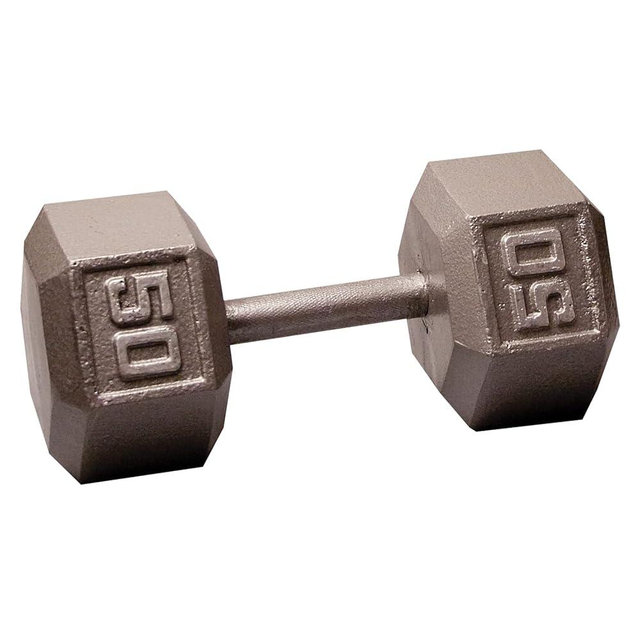 Body-Solid Cast Iron Hexagon Dumbbell, Hand Weights For Men and Women, Weight Dumbbells for Strength Training, Body Building Home Gym Training Gear