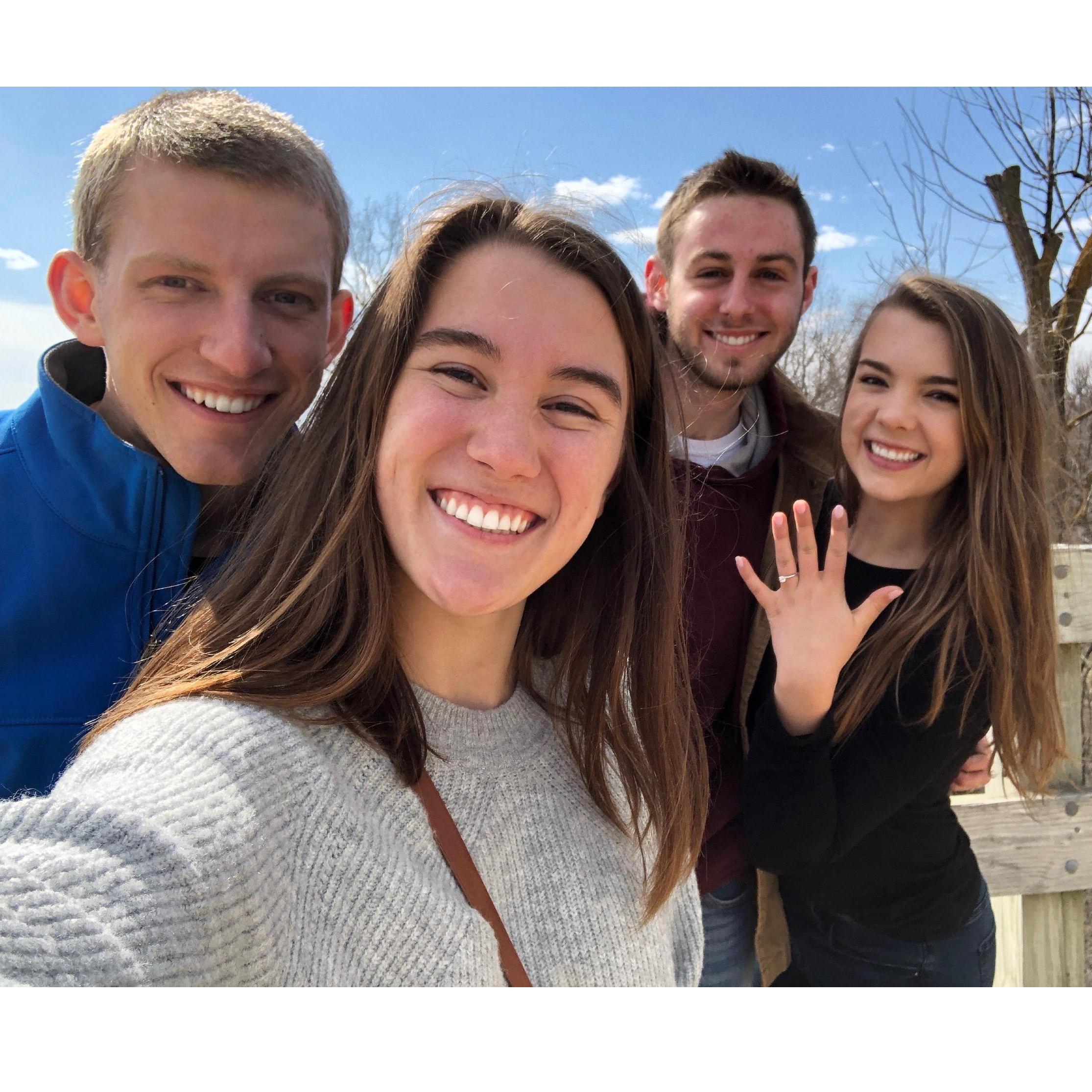 Right after Josiah proposed with our friends who captured it all on camera!