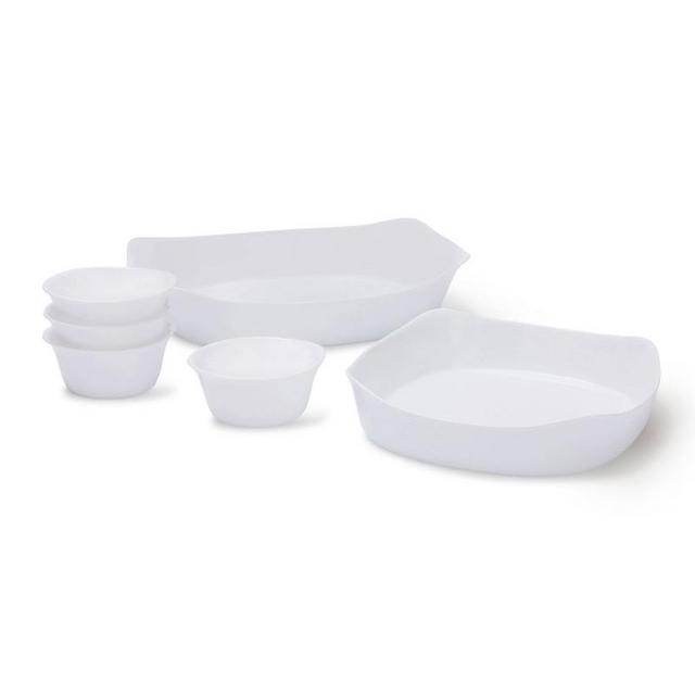 Rubbermaid DuraLite Glass Bakeware, 6pc Set, Baking Dishes or Casserole Dishes, and Ramekins, Assorted Sizes