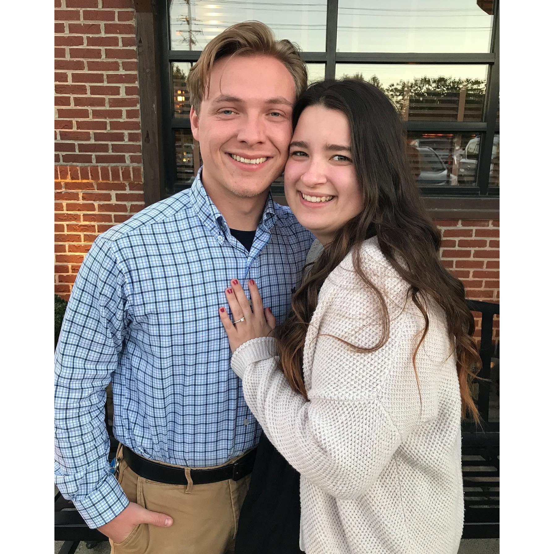 A celebratory engagement dinner with the Claiborne's.