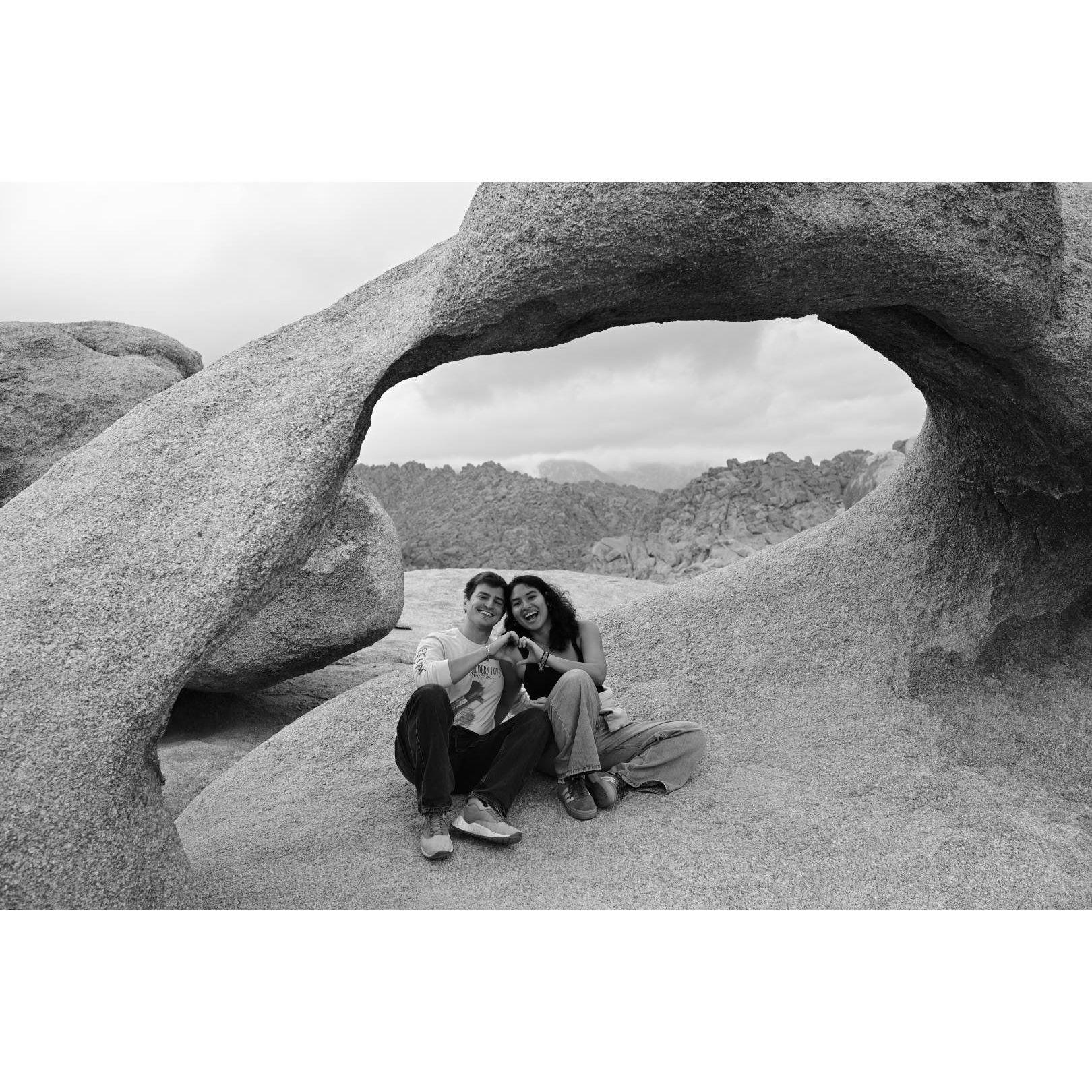 CA Sept 2025 Making hearts on rocks and laughing at our own corniness. Yes we stopped on our road trip specifically for this. Yes we cheered our friend who raced. Priorities unclear but consistent.