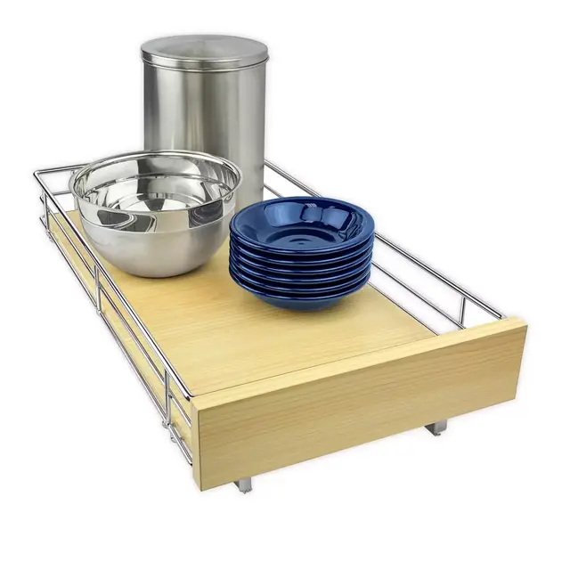 Lynk Professional® Select 11-Inch Steel Cabinet Organizer in Chrome/Wood