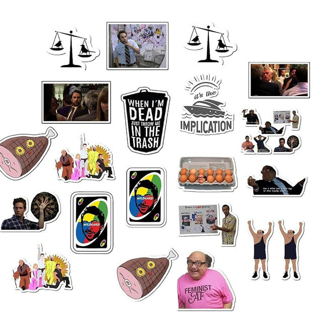 20 Pcs Value Pack Its Always Sunny in Philadelphia Waterproof Sticker Decal Vinyl Aesthetic SUV Truck Colorful Laptop Bike Bumper Car Luggage Skateboard Water Bottle Guitar Windows Bumper Tumbler