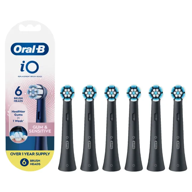 Oral-B iO Gum & Sensitive Replacement Brush Heads - Black - 6ct