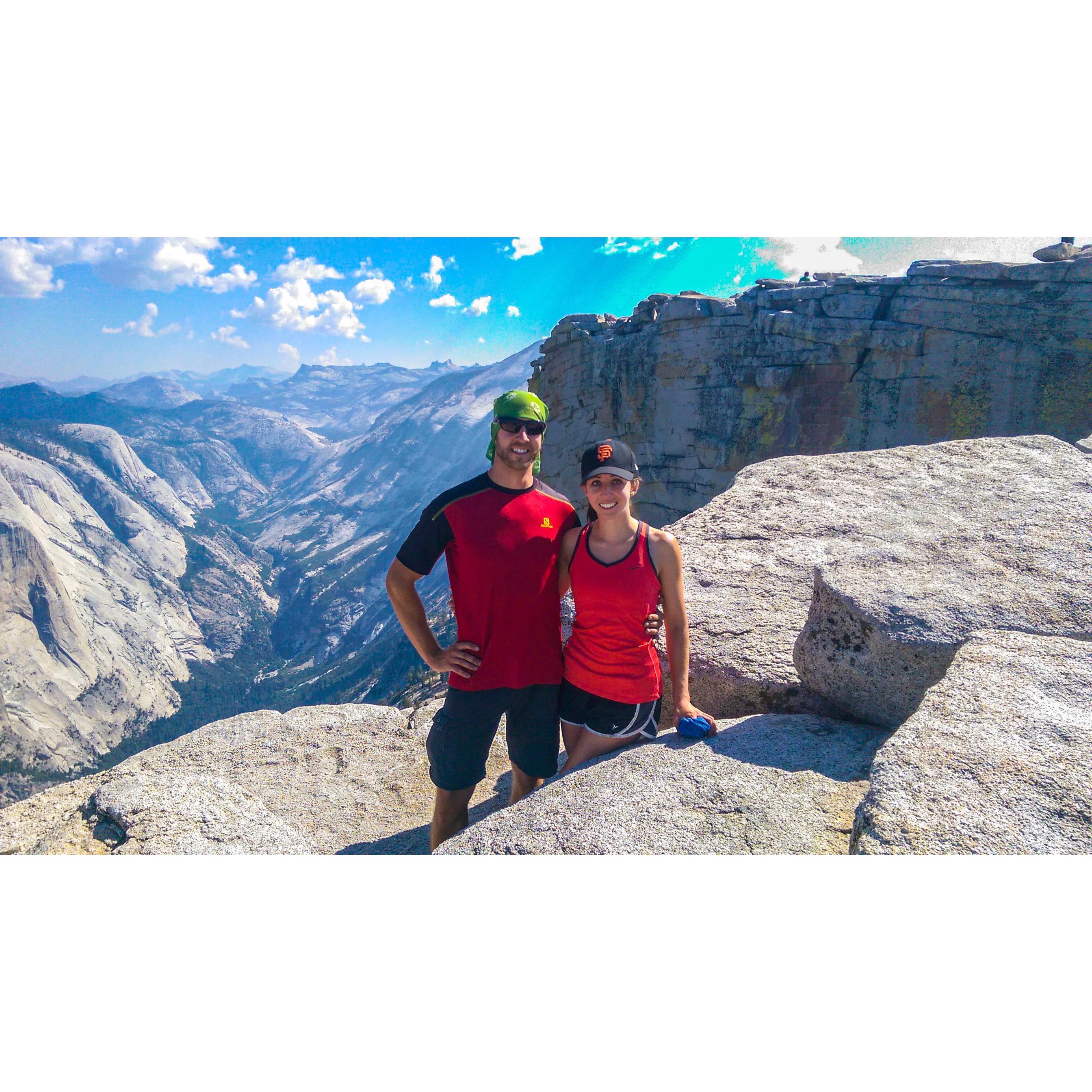 Atop Half Dome - one of our many adventures!