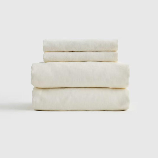 Organic Brushed Cotton Sheet Set, Color: Ivory, Size: Queen