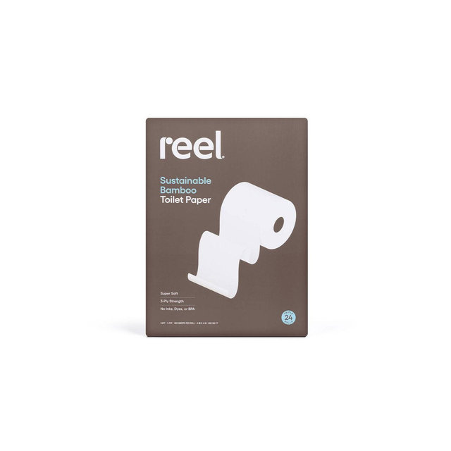 Reel Paper Premium Bamboo Toilet Paper - 24 Mega Rolls