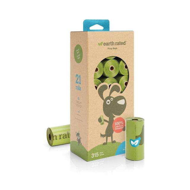 Earth Rated Unscented Waste Disposal Bags For Dogs - 21 Rolls/315 Bags