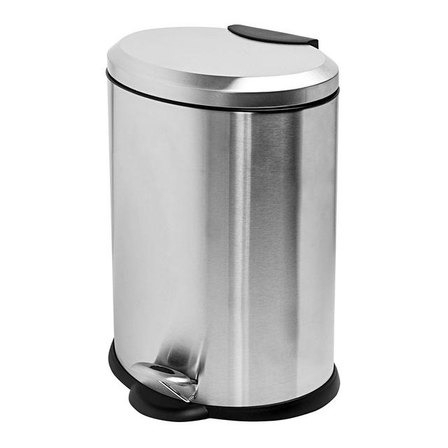 Honey-Can-Do 12L Oval SS Step Can TRS-01447 Silver