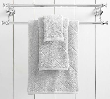 Easy Care Organic Sculpted Towel, Hand, Gray Mist