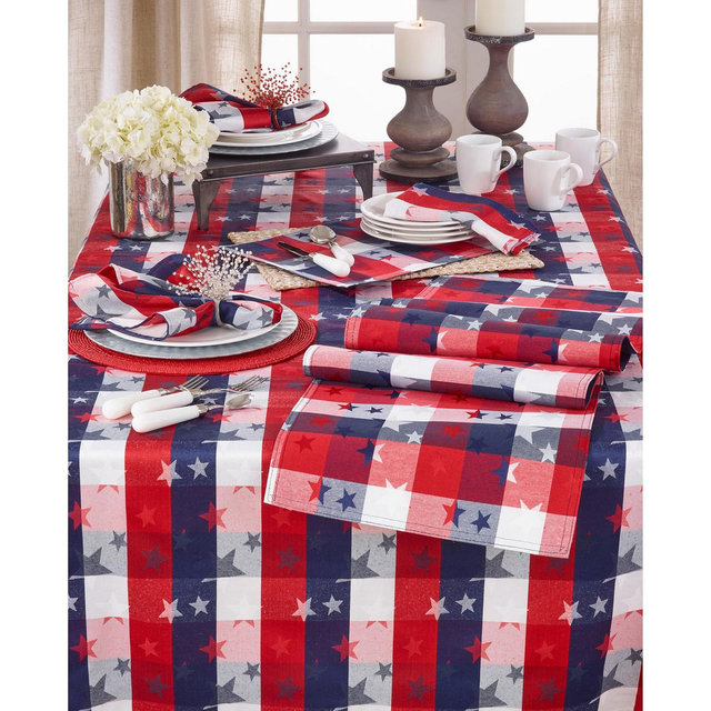 Saro Lifestyle Stars and Checkered Table Runner