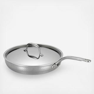 Martellata Tri-Ply Stainless Steel Covered Skillet