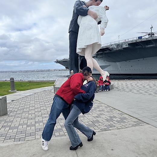 Kissing sailor