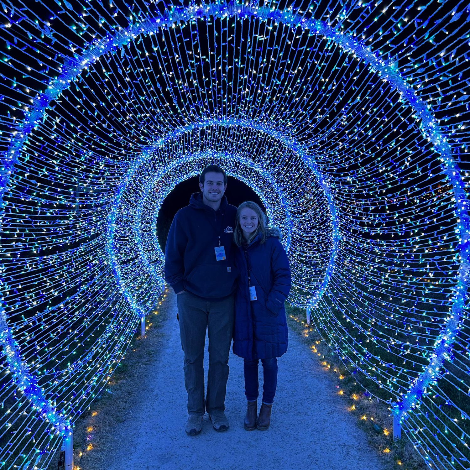 First photo together! Christmas at Boar’s Head Light Show