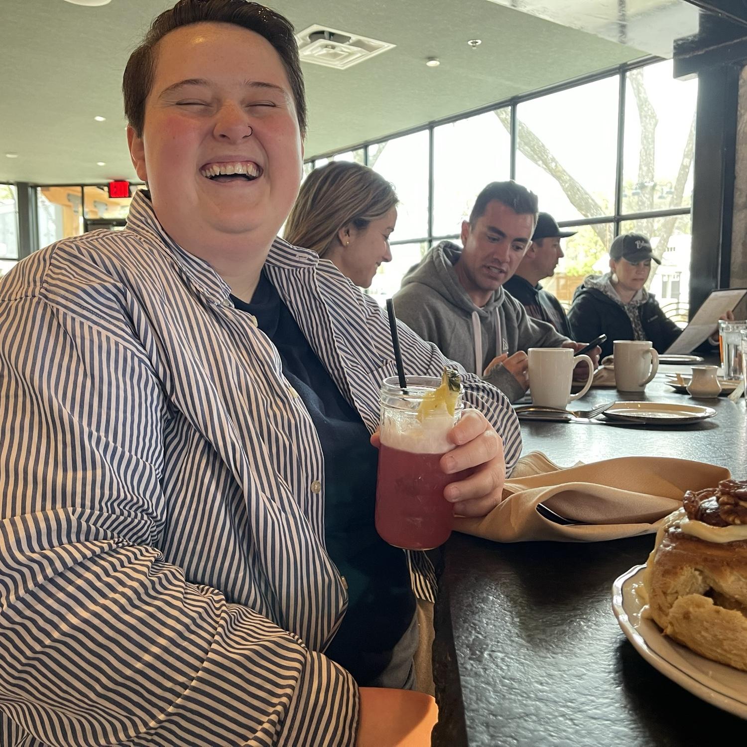 Brunch on our famous trip to Fredericksburg. We people-watched and narrated others' lives the whole time and had an INCREDIBLE brunch before going to antique shops :) -Carissa