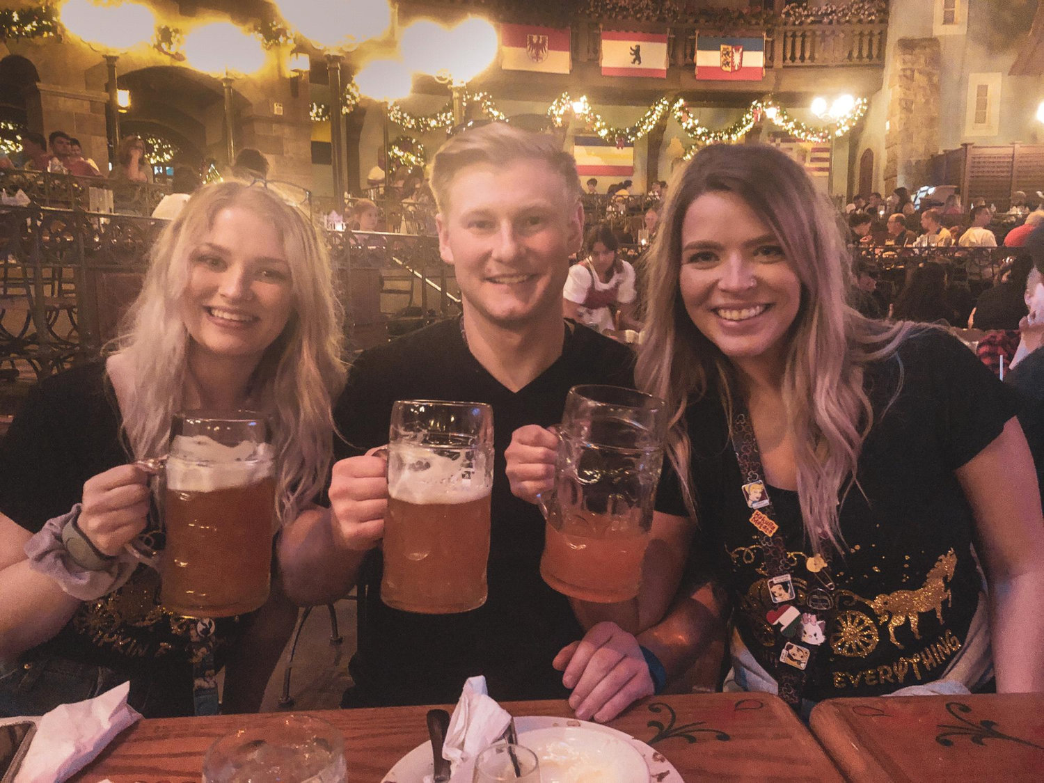 German restaurant in Disney's Epcot for Thanksgiving dinner 2019 with Joy's sister Gracie.