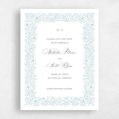 Blue Wedding Save the Date - Elaina Portrait