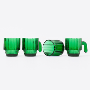 Set of 4 Green Saguaro Stackable Coffee Cups