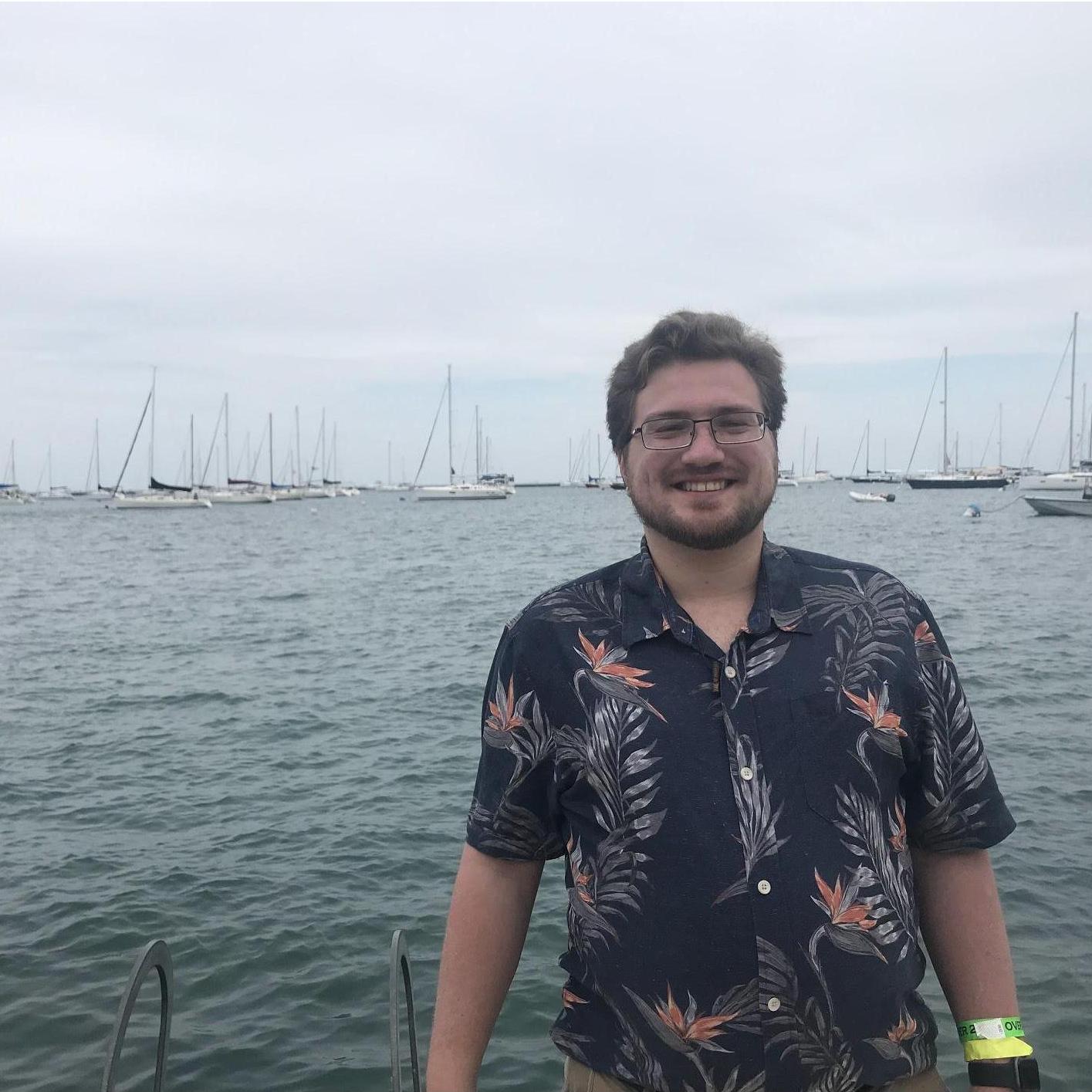 Went to Chicago for Blues Fest 2019, and took some pictures of Spencer by some sailboats in Lake Michigan