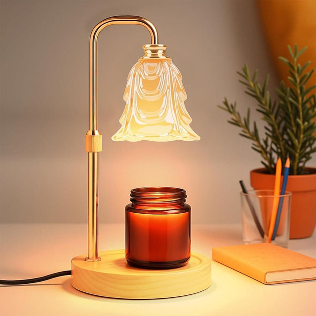 EPIMA Candle Warmer Lamp with Timer and Dimmer, Electric Wax Warmers for Scented Candles with 5 Brightness Settings, Anti-Glare Lamp with Adjustable Height, Home Decor, Gift for Christmas, Birthday