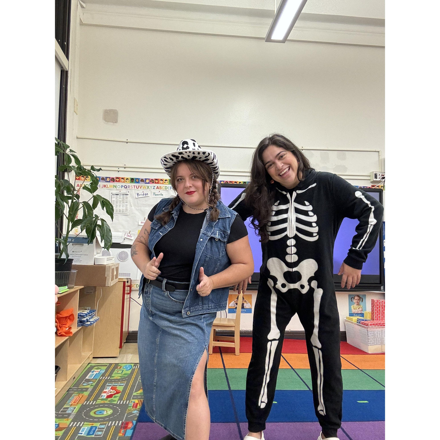 2 teachers at our favorite school, Piccolo, on Halloween