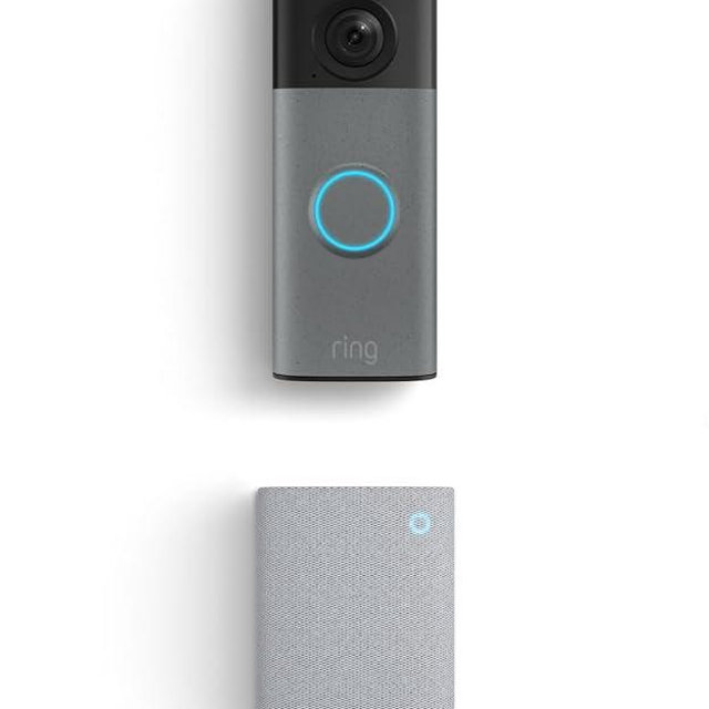 Ring Battery Doorbell (newest model), Speckled Gray with Chime (newest model), White