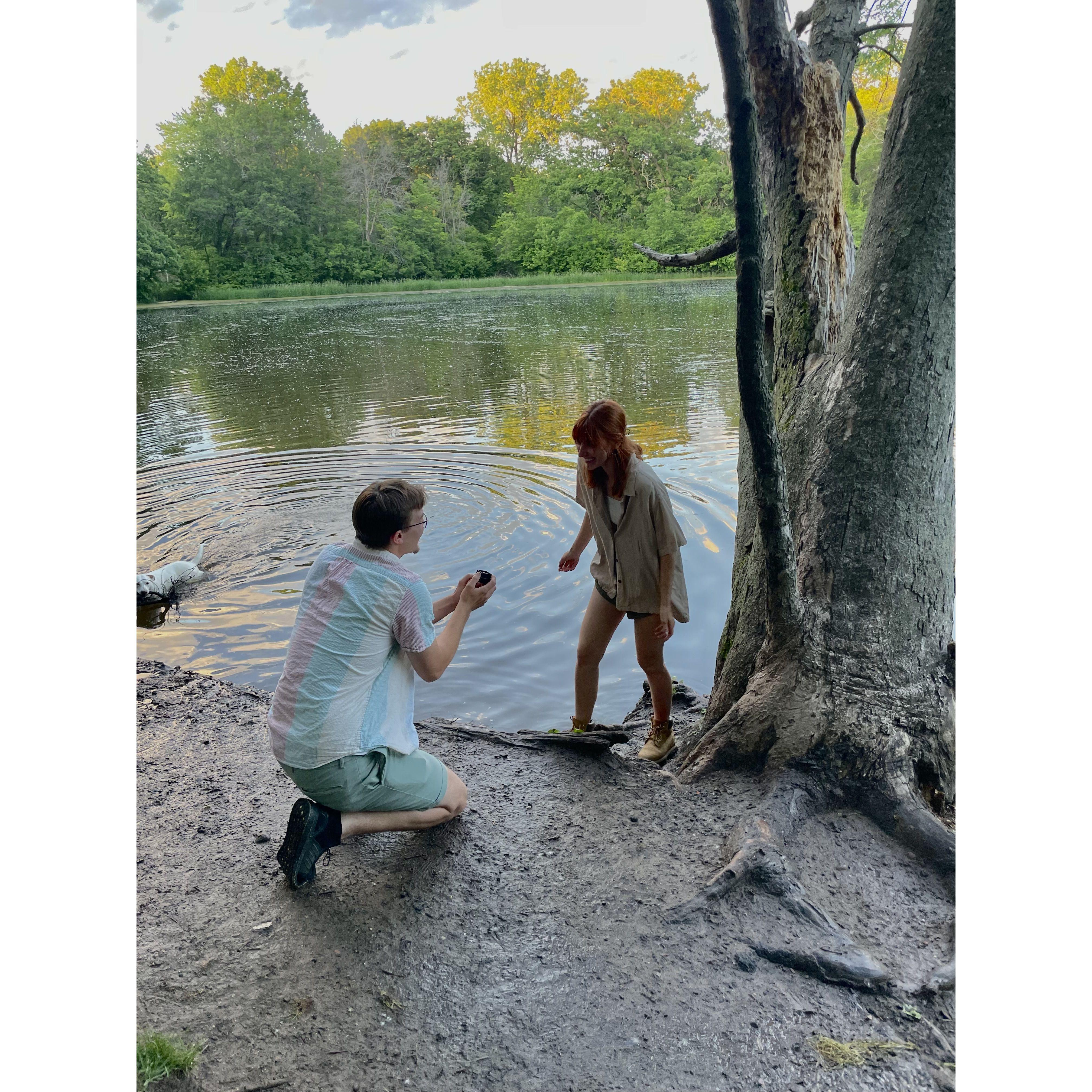 Ben Proposing at Battle Creek Dog Park 💍✨🐾
June 01, 2024
