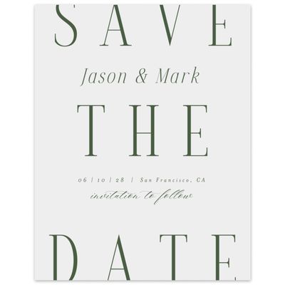 Bright Gray, Grey Wedding Digital Save the Date - Melina Portrait