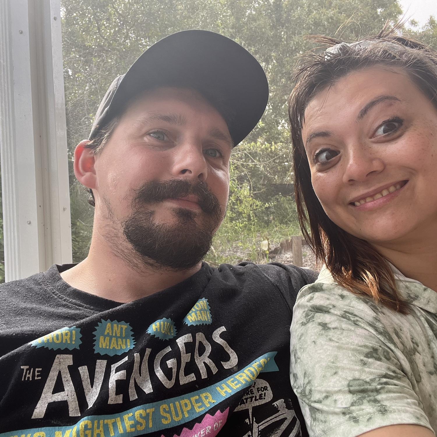 At our first Airbnb, traveling through Florida