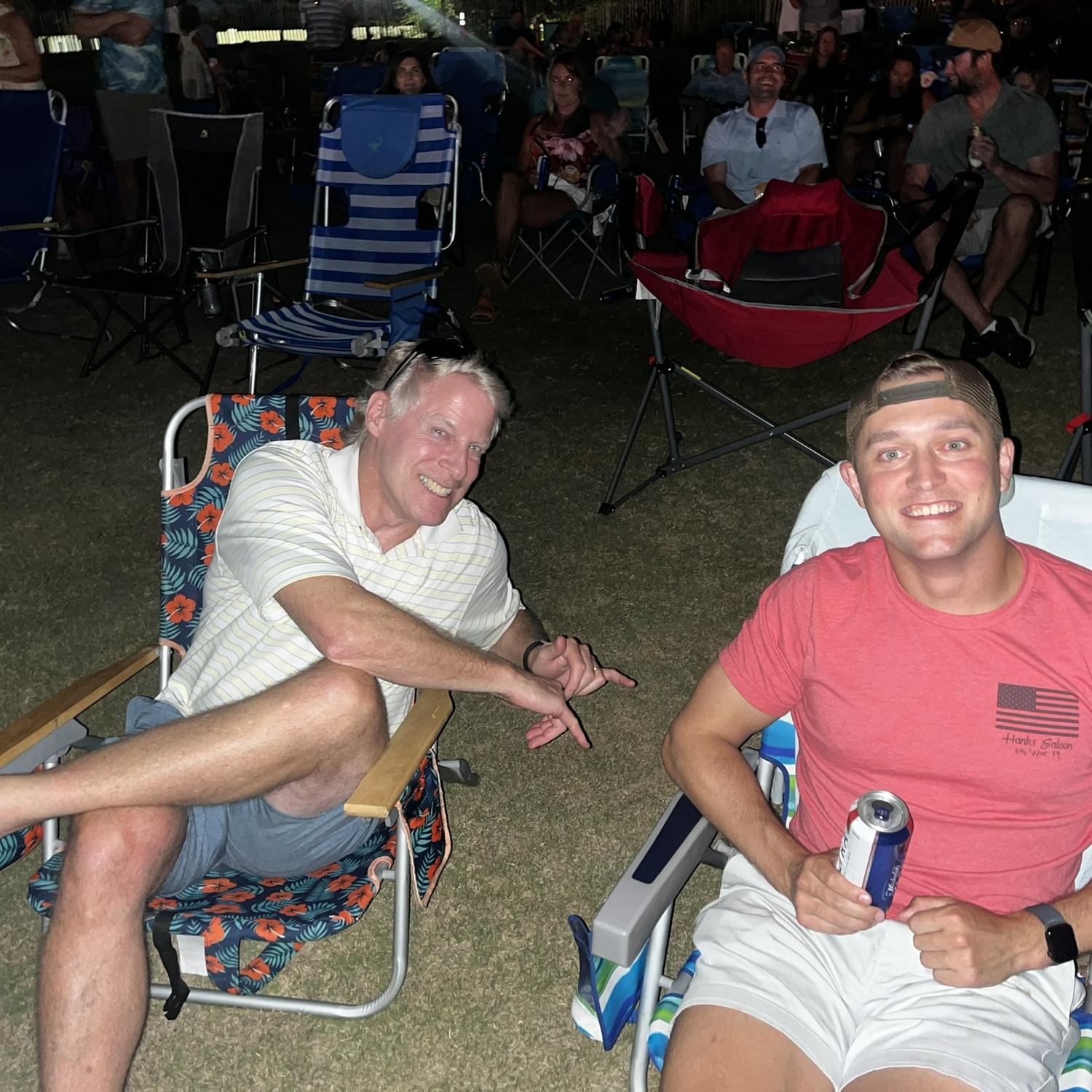 Jeff & Peter at a Jimmy Buffett concert at Freeman Arts Pavillion at the beach.