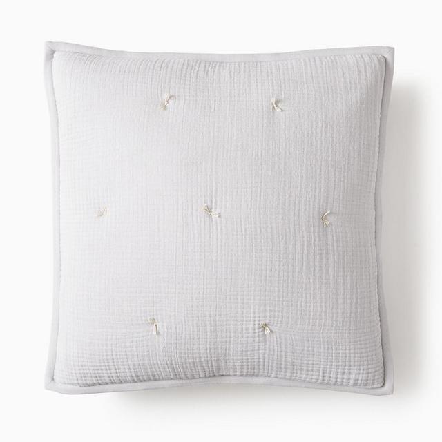 Dreamy Gauze Cotton Quilt, Euro Sham, Frost Gray