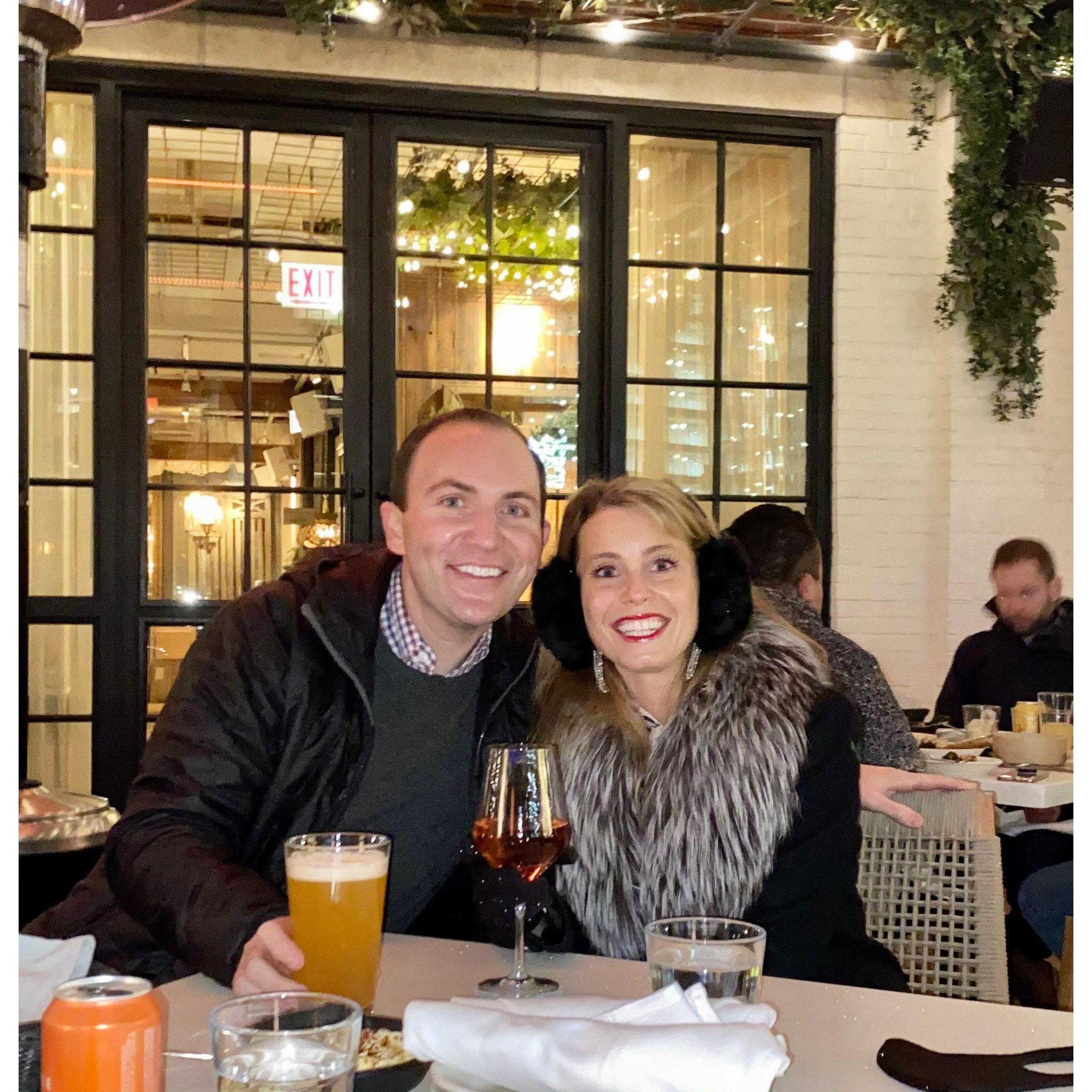 Outdoor dining at Aba during COVID
