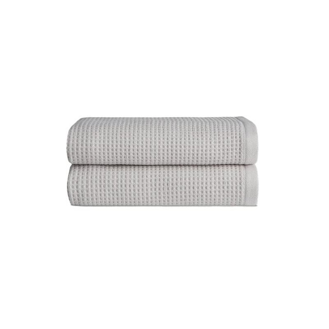 Cozy Earth Light Grey Waffle Hand Towels- Made from Cotton & Viscose from Bamboo, Plush, Absorbent, Soft