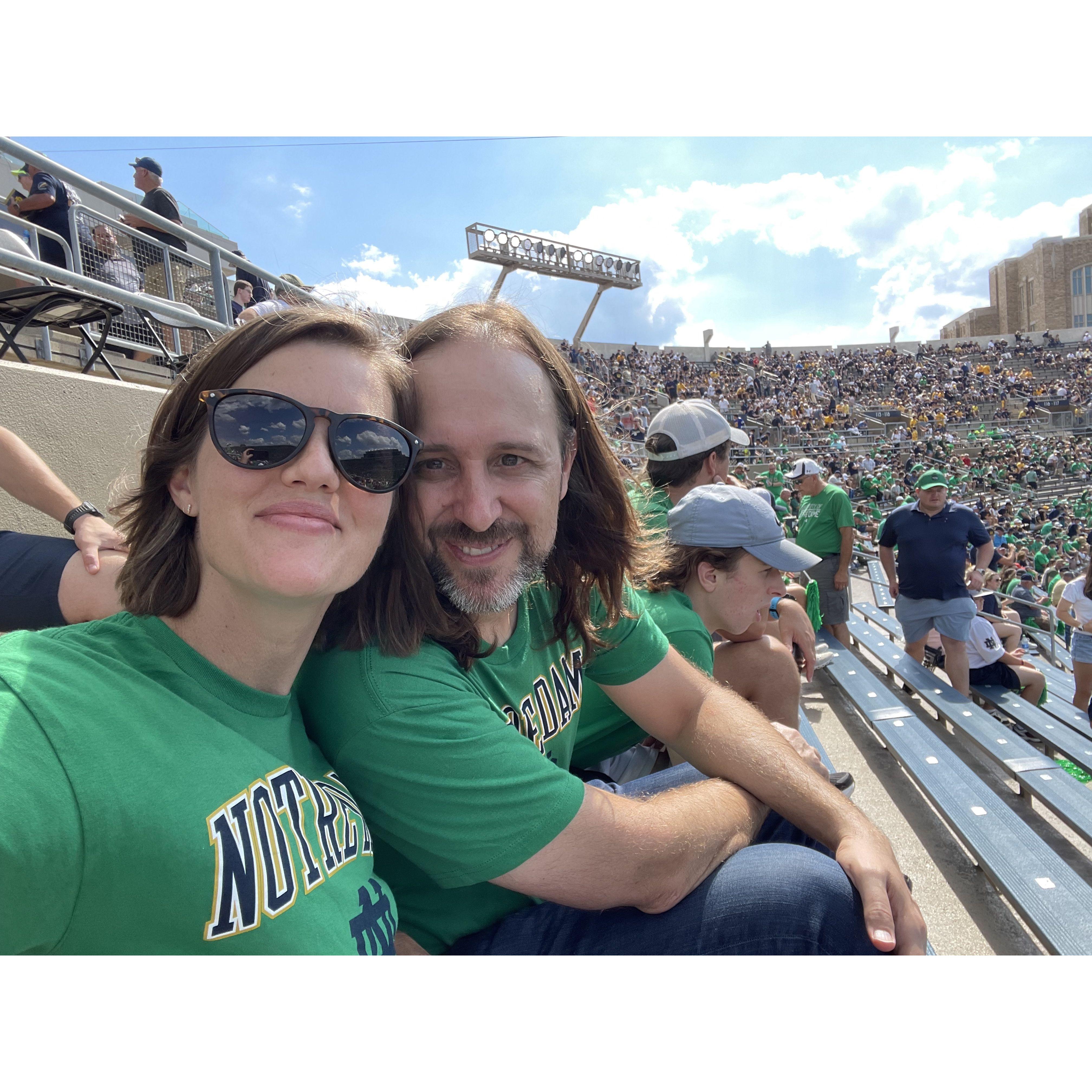 Game at Sean's alma mater Notre Dame with Charlie and Andrew