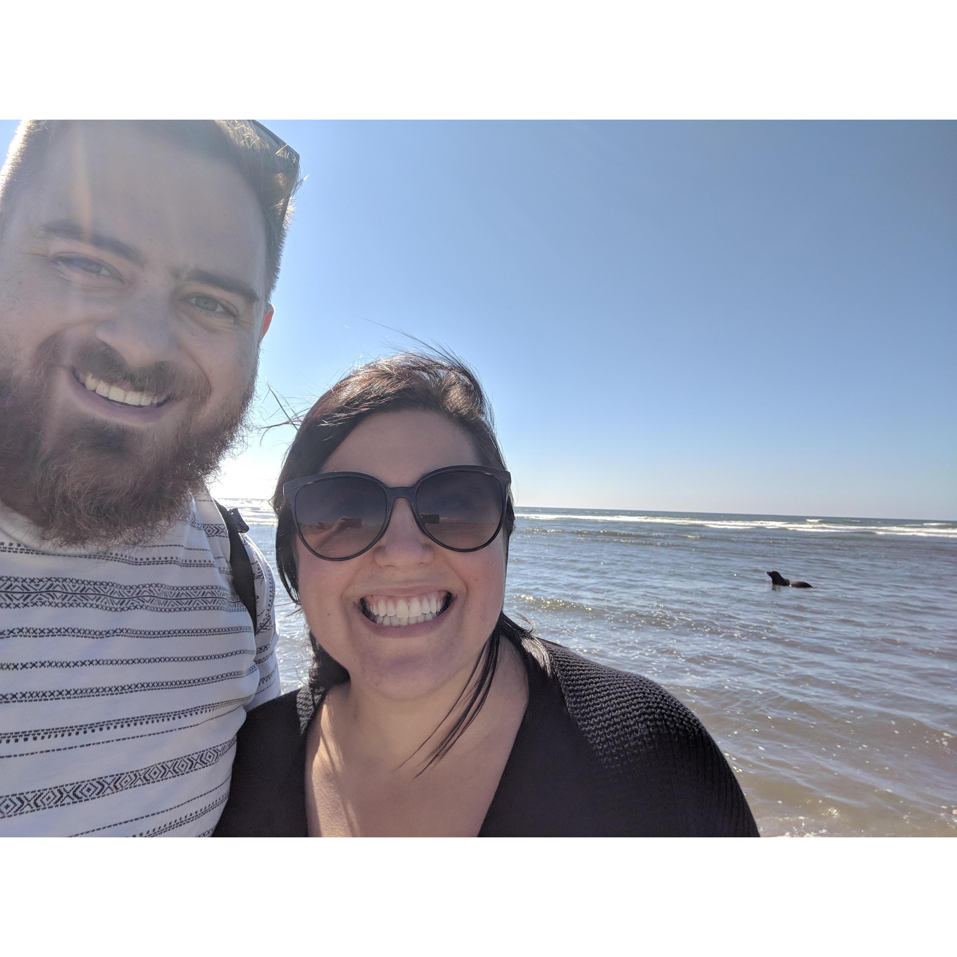 Long Beach, WA. See that seal in the background?!