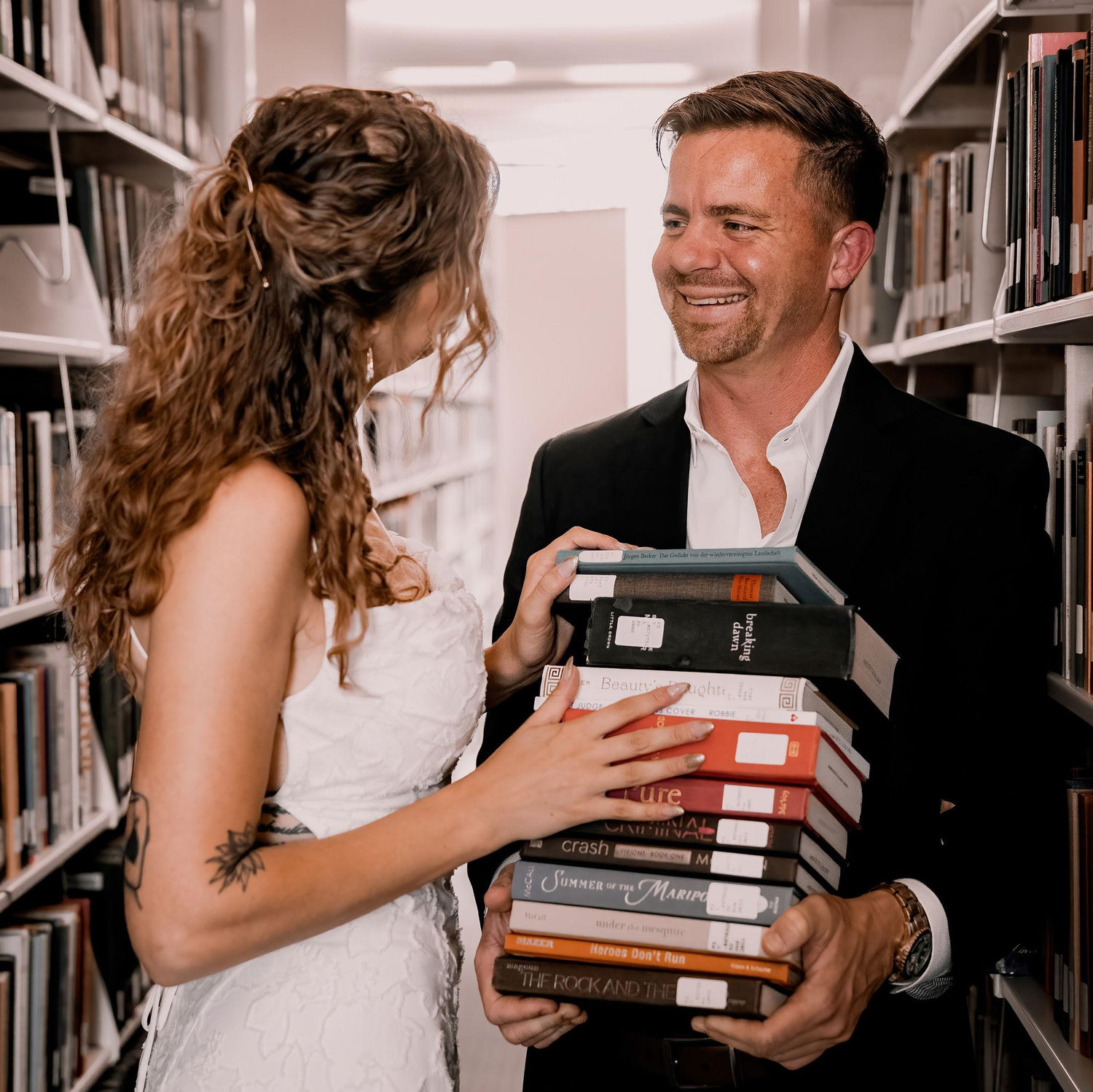 From our engagement shoot at the Agnes Scott library.