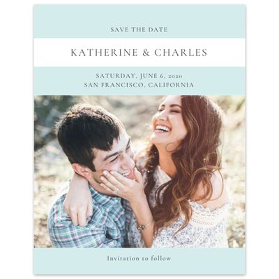 Sky, Blue Wedding Digital Save the Date - Potter Stripe