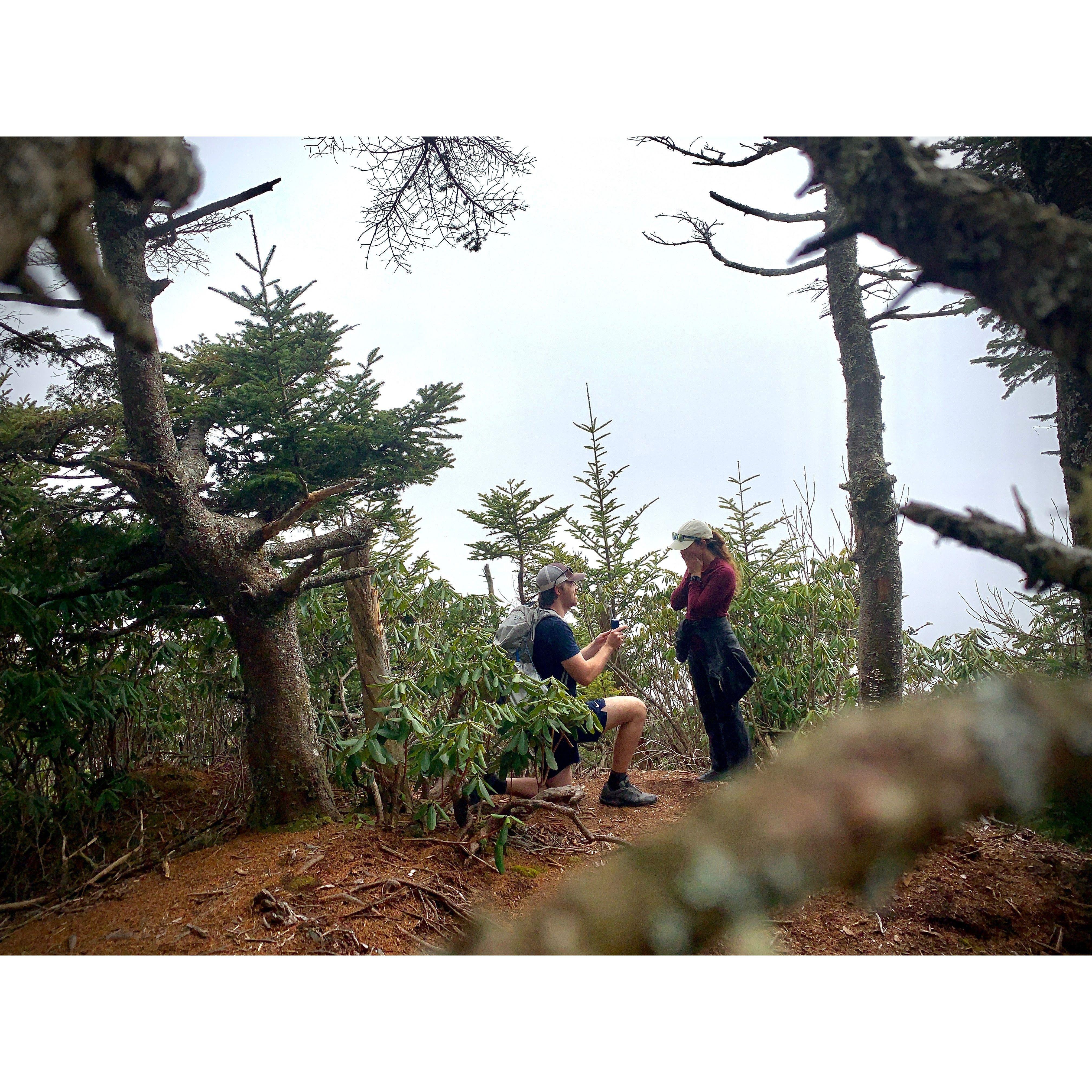 Where Matt popped the question - in a cloud!