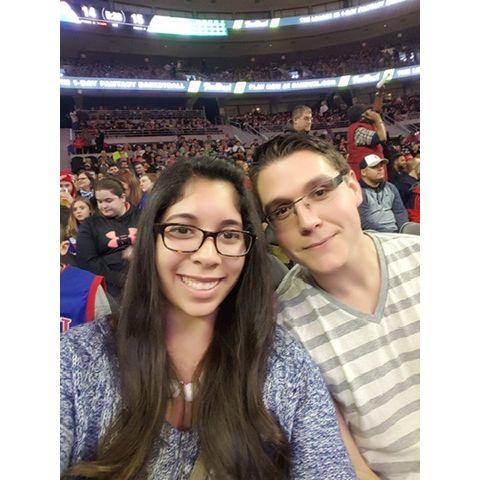 Our second date, we went to a Pistons game