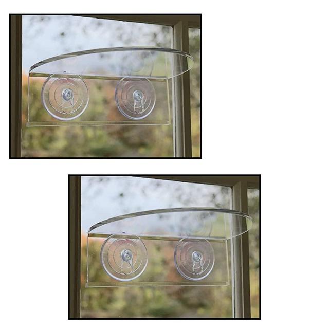 Window Garden Veg Ledge Suction Cup Window Shelf – Create an Indoor Garden, Hold Your Planter Pots, Seed Starter, Figurines on Your Window. Grow Herbs, Microgreens, Succulents, Sleek (2 Pack)