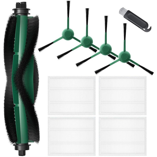 Y0140 Replacement Parts Accessories Compatible with iRobot Roomba 104, 105 Vac/Combo, Y0140, Q0120, Y0110, Q011, Q0520 Robot Vacuum, 1 Roller Brush, 4 Hepa Filters, 4 Side Brush, 1 Cleaning Brushes