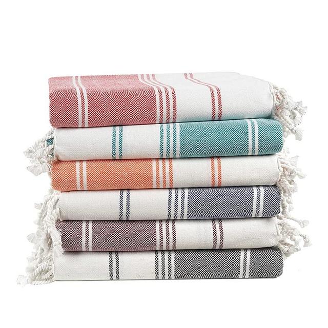 100% Cotton Beach Towel with Beach Bag, 6 Piece Beach Towels Oversized, 39"x71", Pool Towel, Oversized Beach Towel, Absorbent Extra Large Beach Towel, Quick Dry Sand Towel, Travel towel - Multi