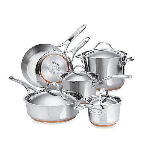 Anolon Nouvelle Copper Stainless Steel 10-Piece Cookware Set