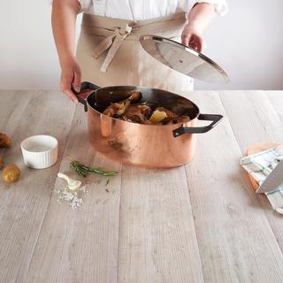 Artusi Copper Oval Stock Pot