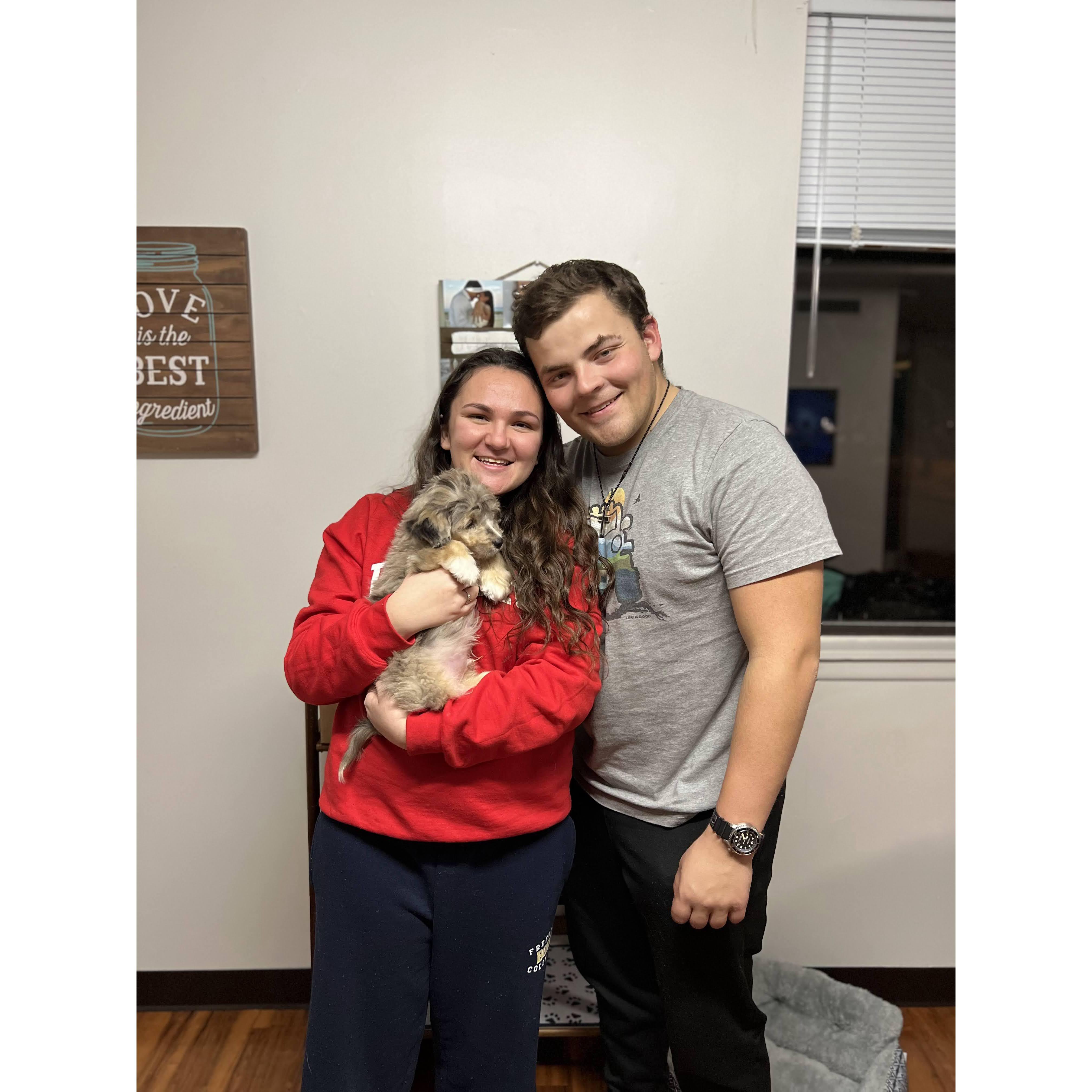 Us with our fur-baby Tug!