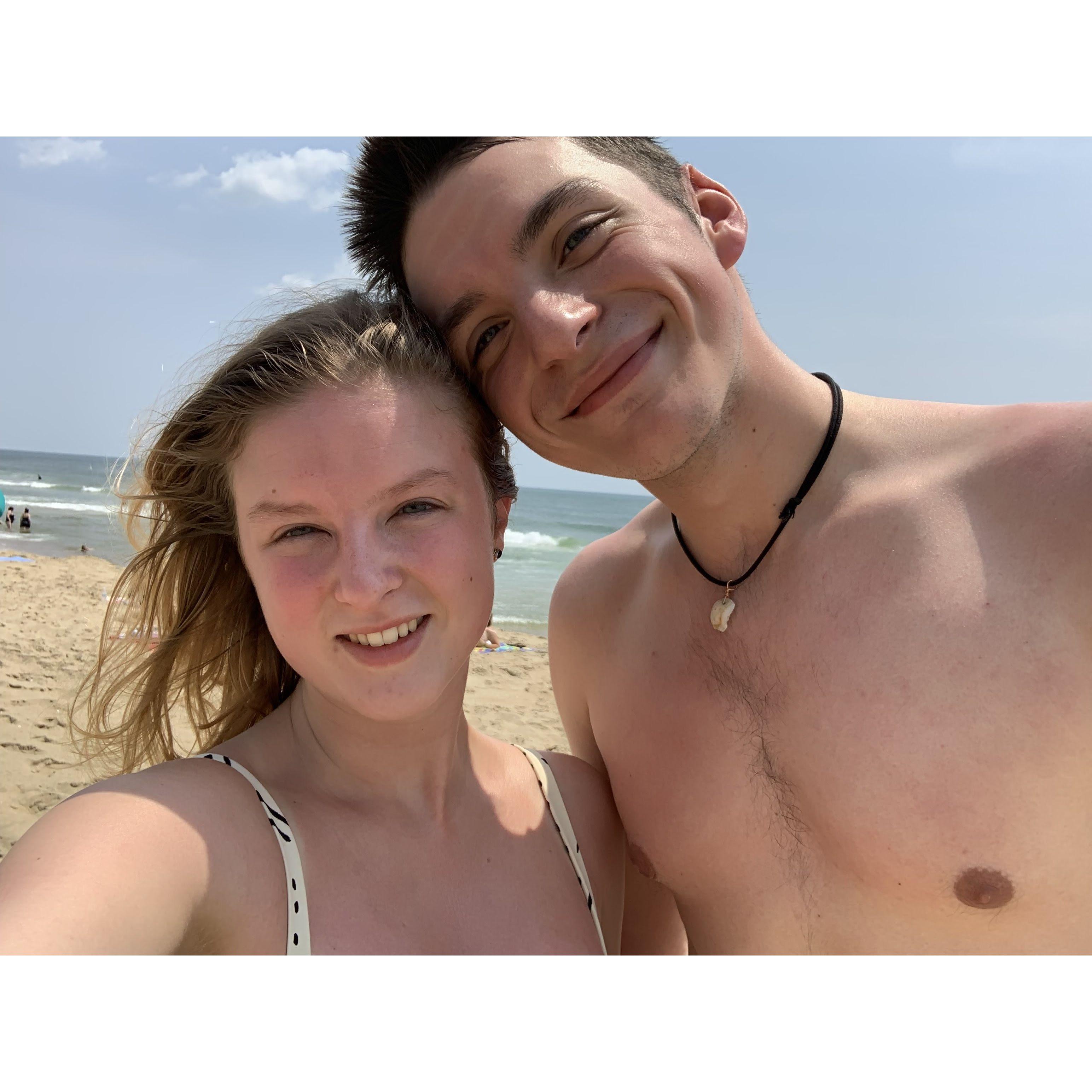 This is before Jamie got sun poisoning on our first vacation together to Ocean City!